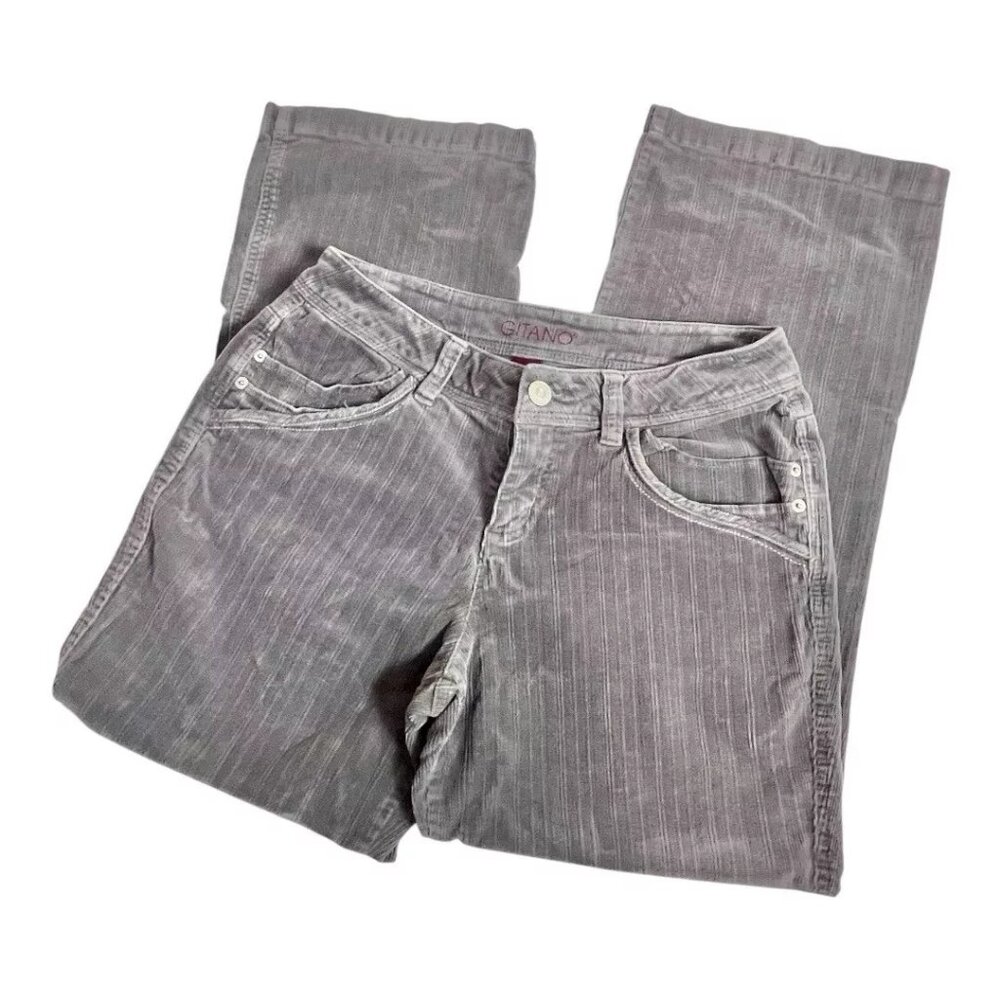 Gitano Corduroy Women 10 Petite Gray Boot 30 Waist 29 Inseam Stretch Vintage